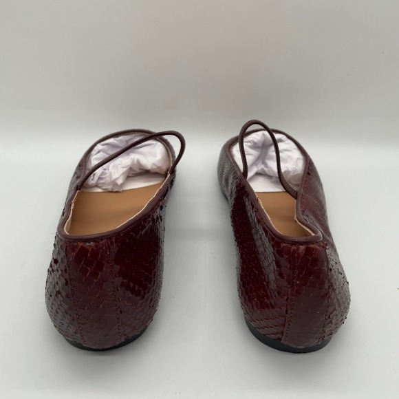 NEW Madewell Greta Ballet Flat Mary Jane Burgundy Rosewood Leather Sz 8 NX100 - Picture 7 of 10